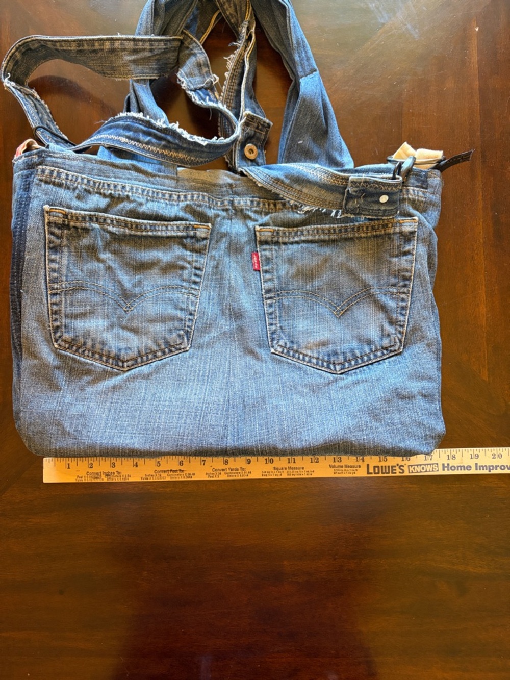 Levi's Blue Denim Tote Bag with Adjustable Strap - Picture 3 of 6